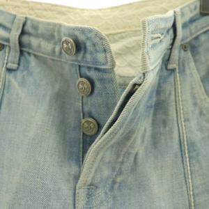 mina perhonen always デニムパンツ ジーンズ ボタンフライ リネン混 36 ライトブルー /NR OS