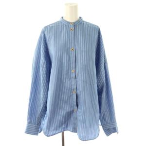 24SS stripe asymmetry-sleeves all-round shirt シャツ 長袖