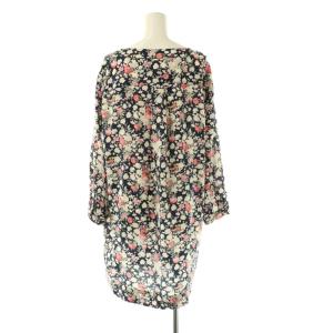 MAX MARA WEEKEND LINE フラワー シルク チュニックブラウス プルオーバー 44 紺 マルチカラー /CX OS