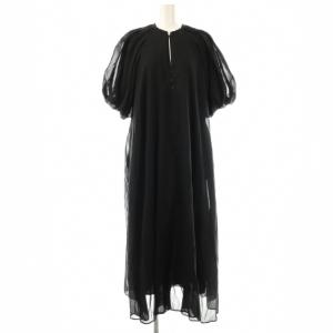 24SS 2WAY GARMENT DYE DRESS ワンピース ロング 七分袖 S ブラック /DO