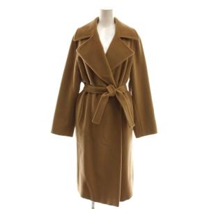 白タグ ウールカシミヤ マニュエラ ベルテッドコート 34 キャメル