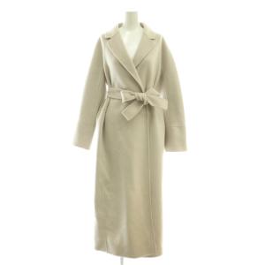 ウール カシミヤ ベルテッドコート 38 ライトグレージュ