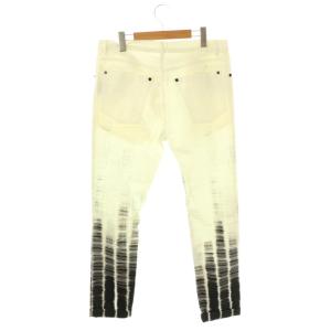 ANN DEMEULEMEESTER 裾プリントスキニーパンツ コットン オフホワイト /NR OS SH