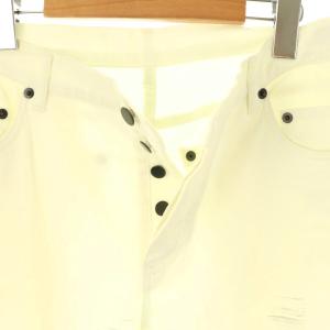 ANN DEMEULEMEESTER 裾プリントスキニーパンツ コットン オフホワイト /NR OS SH