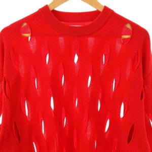 MAISON SPECIAL プライムオーバースラッシュニットTシャツ ニット カットソー 2 赤 /CX OS SH