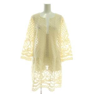 LAURICE 総レース ワンピース キーネック S アイボリー /CX OS SH