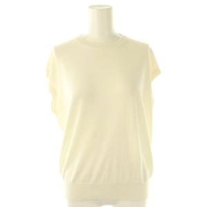 16Gコットン天竺ノースリーブニット カットソー 1 白 ホワイト /AT OS SH