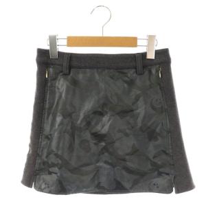 TM Camo Quilt Skirt スカート ミニ 台形 S グレー ブラック ゴールド色 /DO