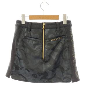 MARK&LONA TM Camo Quilt Skirt スカート ミニ 台形 S グレー ブラック ゴールド色 /DO