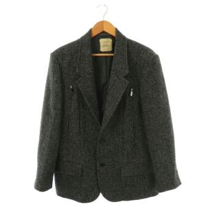 TWEED JACKETツイードオープンスリーブジャケット テーラード 1 ダークグレー /NR OS