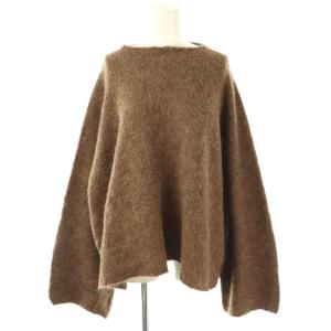 アルパカMIXテンジク ショートプルオーバー ニット セーター ブラウン /DF OS