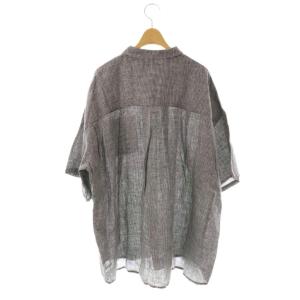 JOURNAL STANDARD LUXE シャドーギンガム ティポシャツ リネン オーバーサイズ ブラック ホワイト /ES OS