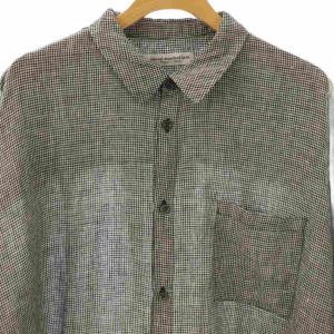 JOURNAL STANDARD LUXE シャドーギンガム ティポシャツ リネン オーバーサイズ ブラック ホワイト /ES OS