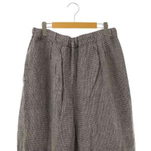 JOURNAL STANDARD LUXE シャドーギンガム サックパンツ ワイドパンツ リネン ブラック ホワイト /ES OS