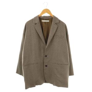 TWチェック ジャケット テーラード ウール混 ベージュ /NR OS