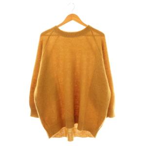 モヘヤMIX テンジク クルーネック ニット セーター 長袖 ライトブラウン /NR OS