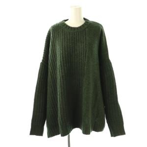 ラムミックスプルオーバー ニット セーター 長袖 緑 グリーン /AT OS