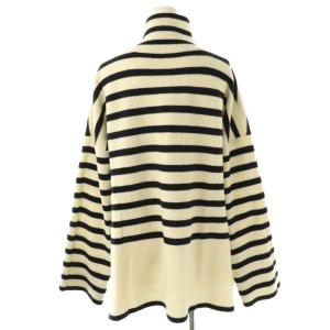 JOURNAL STANDARD LUXE アゼキョウシュクハイネックニット セーター ボーダー オフホワイト ブラック /ES OS