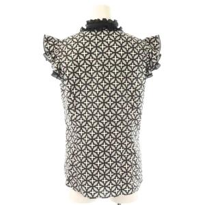 DRESSTERIOR オーバーラップサークルウィングスリーブブラウス 38 グレー ブラック /DF OS