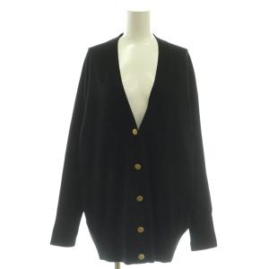 テンセルストレッチ Vネック カーディガン 38 ブラック /ES OS