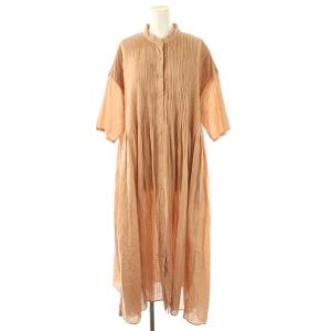 80s ORGANIC DOBIE CHECK(OVERDYE) BANDED COLLAR MAXI