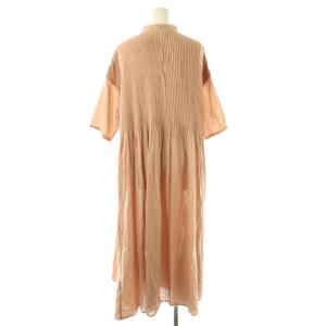 maison de soil 80s ORGANIC DOBIE CHECK(OVERDYE) BANDED COLLAR MAXI