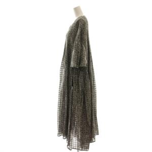 maison de soil POWER LOOM コットンドビー チェックアラベスクスクリーンプリントクルーシャツ