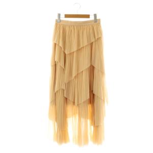 25SS プリーツティアードチュールスカート フレアスカート 1 ベージュ /ES OS