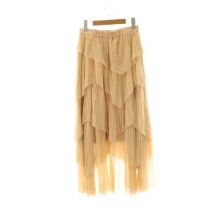 SNIDEL 25SS プリーツティアードチュールスカート フレアスカート 1 ベージュ /ES OS