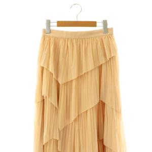 SNIDEL 25SS プリーツティアードチュールスカート フレアスカート 1 ベージュ /ES OS