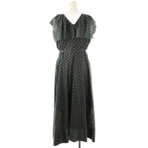 SNIDEL 24AW プリントラッフルカラーワンピース ロング 1 ダークグレー /DF OS