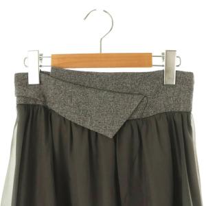 SNIDEL 25SS オーガンフレアースカート ロング 1 チャコールグレー /DF OS