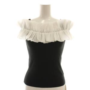 24AW デザインフリルニットトップス カットソー F ブラック /HK OS