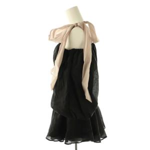 SNIDEL 24SS ウエストシャーリングリボンブラウス 五分袖 F 黒 ブラック /AT OS