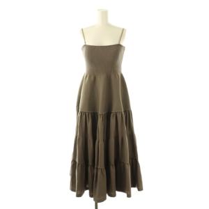 24SS ティアードベアニットワンピース ミモレ ロング キャミ F 茶 ブラウン /AT OS