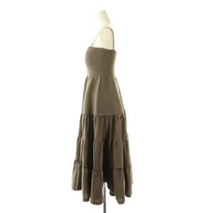 SNIDEL 24SS ティアードベアニットワンピース ミモレ ロング キャミ F 茶 ブラウン /AT OS