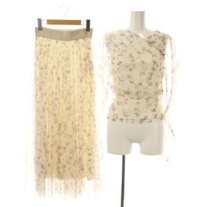 24SS カットチュールトップス チュールスカート セットアップ 上下 花柄 F 0 アイボリー /AT