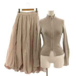 23AW フロントジッププルオーバー バルーンスカートコンビ セットアップ ニット 0 ラベンダーグレー