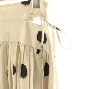 SNIDEL 24AW サイドオープンコットンロングスカート フレア 0 ベージュ 黒 /NR OS