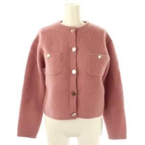 24AW フォックスファーニットジャケット カーディガン F ピンク /NR OS