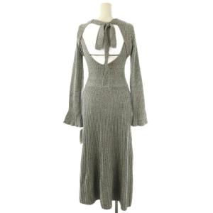SNIDEL 25SS バックオープンニットワンピース 長袖 ロング F グレー SWNO251017 /NR OS