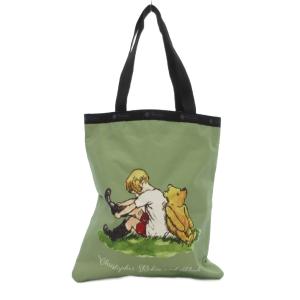 ×CLASSIC POOH Youre a real friend トート バッグ 手提げカバン 緑 グリーン