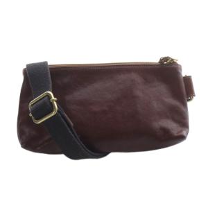 IL BISONTE クロスボディバッグ ロゴ ショルダーバッグ レザー 茶色 ブラウン 5492300111 /SR