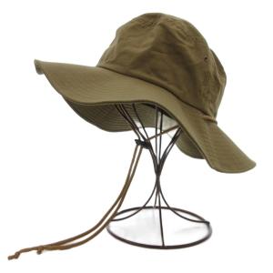 美品 サファリハット ロゴ刺繍 カーキ /BS