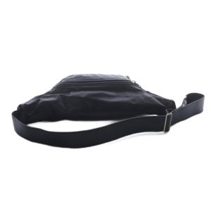 m0851 ボディバッグ ウエストポーチ ロゴ 黒 ブラック /SR3