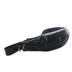 m0851 ボディバッグ ウエストポーチ ロゴ 黒 ブラック /SR3