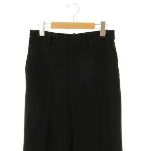 MUSE de Deuxieme Classe トリアセジョーゼットハイウエストパンツ スラックス ストレート 36 黒 ブラック /AT OS