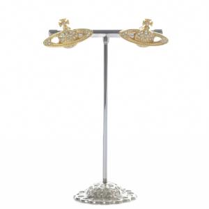 オーブ ラインストーン ピアス ゴールドカラー