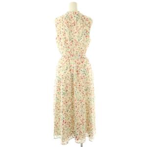 kate spade new york フラワーロングVネックワンピース 2 アイボリー マルチカラー NJMU8454 /DO OS