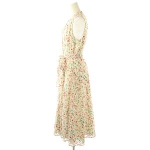 kate spade new york フラワーロングVネックワンピース 2 アイボリー マルチカラー NJMU8454 /DO OS
